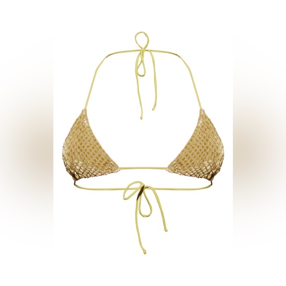 Olive Green Textured Bikini Top - Picture 3 of 4